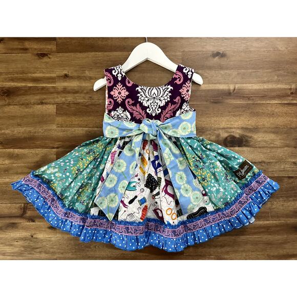 NEW Matilda Jane Platinum Sew It Seems Fancy Shasta Sleeveless Green Blue Dress - Picture 5 of 8